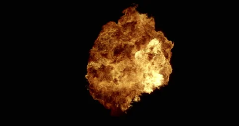 Slow motion Fire Explosion Fireball Realistic flame 4k with Luma channel Stock Footage