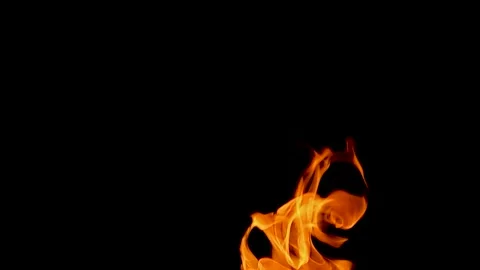 Slow motion of fire explosions on black background. Shot at 240 fps GX010405 Video stock 196760686
