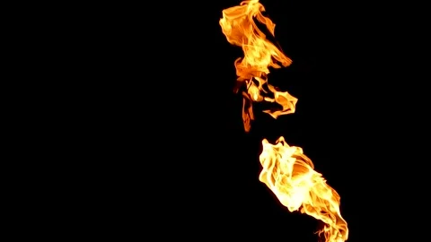 Slow motion of fire explosions on black background. Shot at 240 fps GX010407 Video stock 196761452