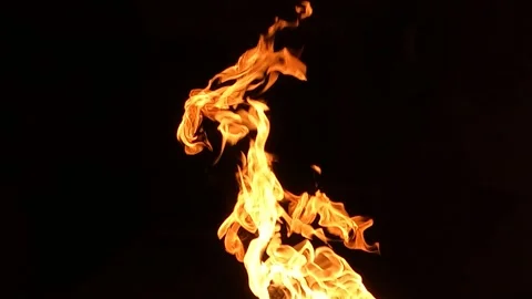 Slow motion of fire explosions on black background. Shot at 240 fps GX010408 Stock Footage