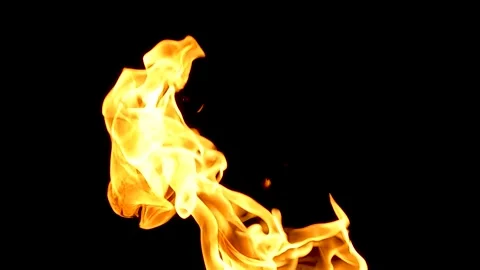 Slow motion of fire explosions on black background. Shot at 240 fps GX010405 Stock Footage