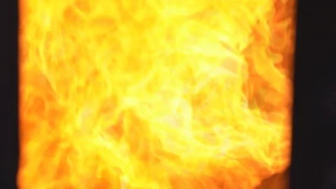 Slow motion fire flame burn glowing on dark background, hot flame fire motion  Stock Footage 121005127