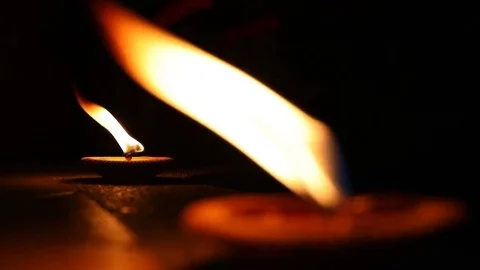 Slow motion fire flame of candle light Stock Footage 81965698