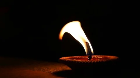 Slow motion fire flame of candle light Stock Footage 81966037
