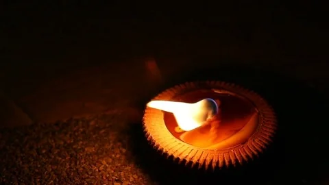 Slow motion fire flame, candle light pray faith peace of religion spirituality Stock Footage 82793321