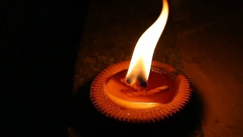 Slow motion fire flame, candle light pray faith peace of religion spirituality Stock Footage 83369816