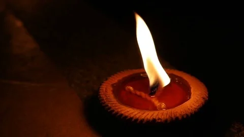 Slow motion fire flame, candle light pray faith peace of religion spirituality Stock Footage 83660663