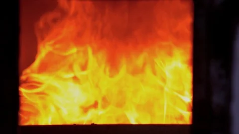 Slow motion fire flame cremate death people burning on dark background. Stock Footage 116912806