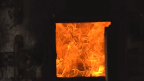 Slow motion fire flame cremate death people on dark background Stock Footage 127864209