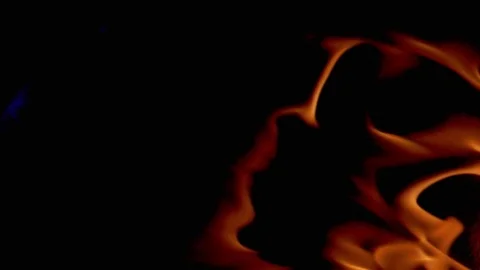 Slow motion of  fire flame on dark night background Vidéo 127338928