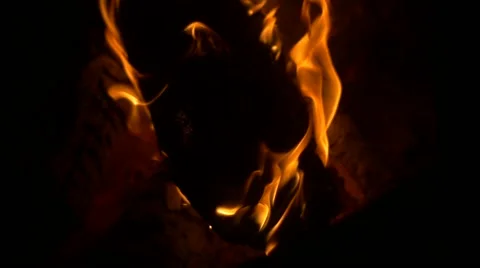 Slow Motion Fire Flames 96fps Stock Footage 49018474