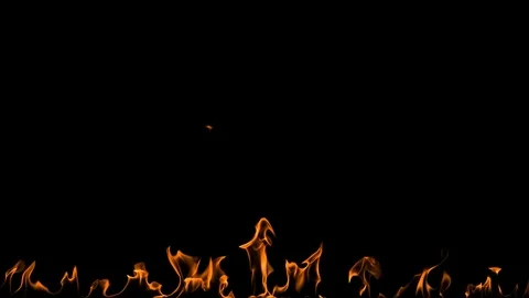 Slow motion fire flames burning gently on an isolated black background Vidéo 122166405