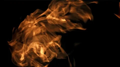 Slow motion fire flames rising against a black background Stock-Footage 333484565