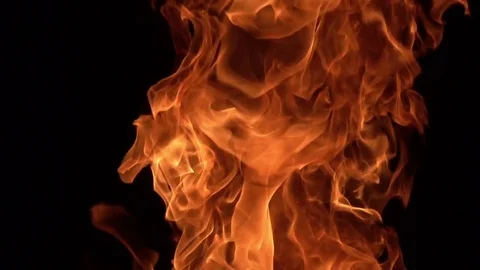 Slow Motion Fire Stock Footage 77779355