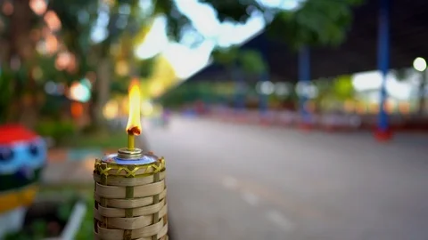 Slow motion fire grow burning on lantern on dark night background 库存影片 116910701