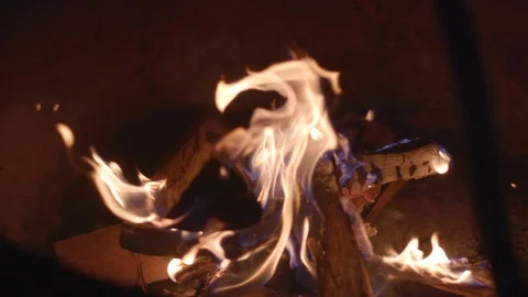Slow Motion Fire Pit 2 Stock Footage 107168009