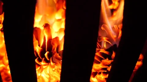 Slow Motion fire pit Stock Footage