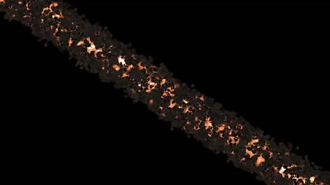Slow-Motion, Fire Trail With Smoke Animation Effect On Black Background Stock Footage 316180852
