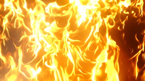 Slow Motion Firefighter Breaks a Burning Window Stock Footage 68631704