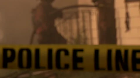 Slow Motion Firefighters Enter House Stock Footage 46970754