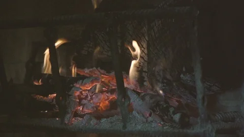 Slow motion fire's flame close up Stock Footage 87761402