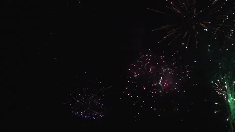 Slow motion firework explosions Stock Footage 165299616