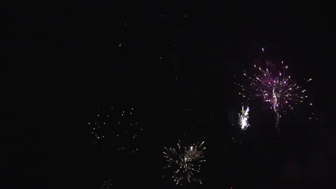 Slow motion firework explosions Stock Footage 165299775