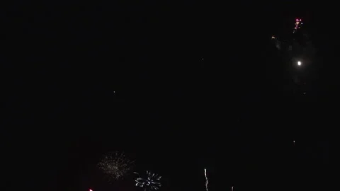 Slow motion firework explosions Stock Footage 165300169
