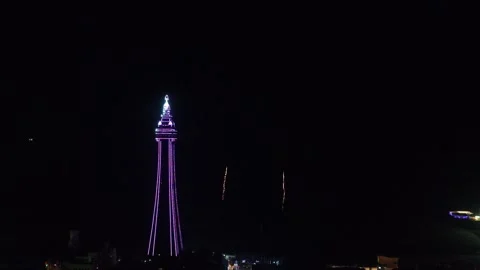 Slow Motion Fireworks in Blackpool Stock Footage 286896611
