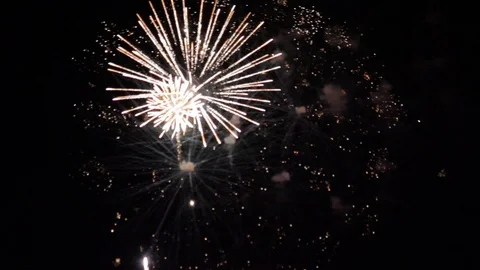 Slow Motion Fireworks CloseUp Stock Footage 115964488