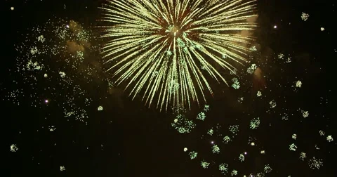 Slow-motion Fireworks display Stock Footage