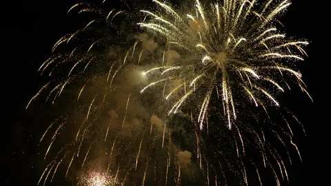 Slow Motion Fireworks Display Stock Footage 110962985