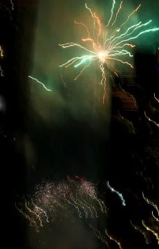 Slow motion fireworks Stock Photos