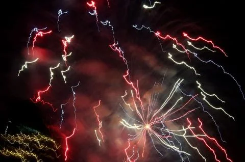 Slow motion fireworks Stock Photos