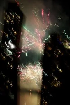 Slow motion fireworks Stock Photos