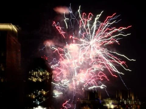 Slow motion fireworks Stock Photos