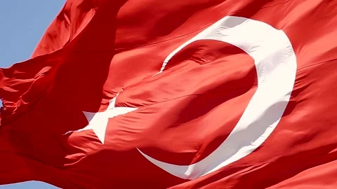 Slow motion flag of the republic of turkey, slow motion turkish flag waving.. Vídeo Stock 251451173