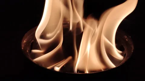 Slow Motion of Flame Burning In A Firewood Stove Stock Footage 164469747