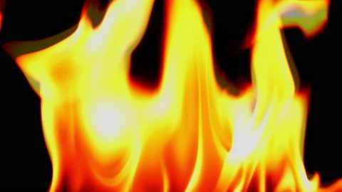 Slow motion flame fire burn glowing on black background  Vídeos de archivo 220110202