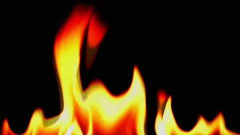 Slow motion flame fire burn glowing on black background  Vidéo 220110293
