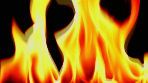 Slow motion flame fire burn glowing on black background  Vidéo 220110295