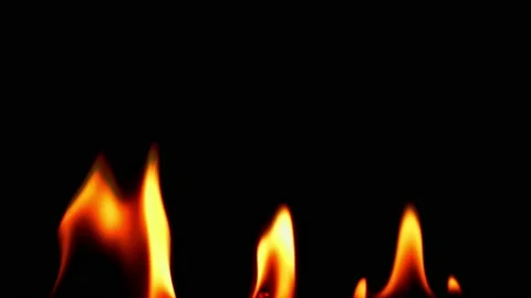Slow motion flame fire burn glowing on black background  Stock-Footage 220111726