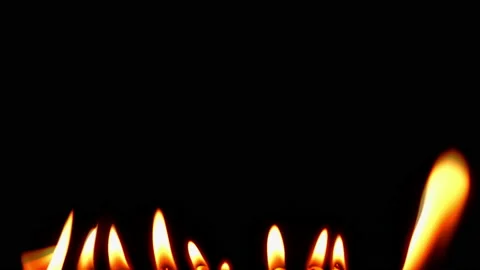 Slow motion flame fire burn glowing on black background  Stock-Footage 220111736