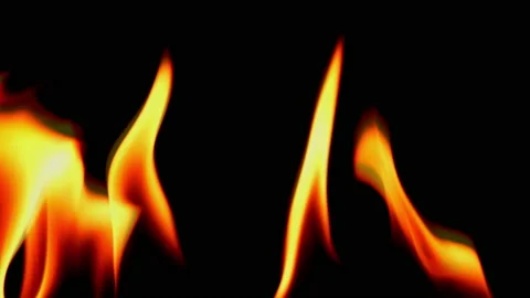 Slow motion flame fire burn glowing on black background  Vídeo Stock 220111750