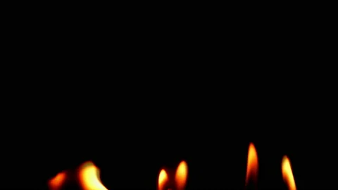 Slow motion flame fire burn glowing on black background  Stock Footage 220111752