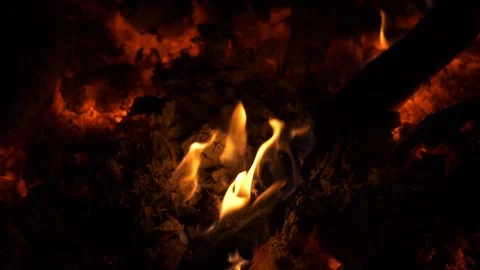 Slow Motion Flame in Fire Stock-Footage 107881654
