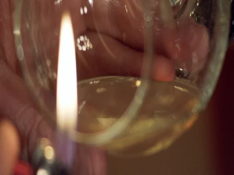 Slow Motion Flame lighting Alcohol Stock Footage 71507473