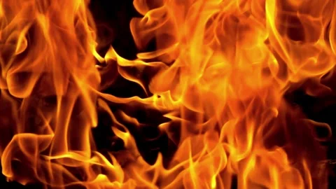 Slow-motion flames against a black background Stock Footage 281202352