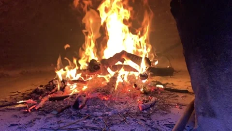 Slow motion flames in a clay oven Vidéo 170093092