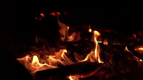 Slow-Motion Flames Close Up Stock Footage 170804654